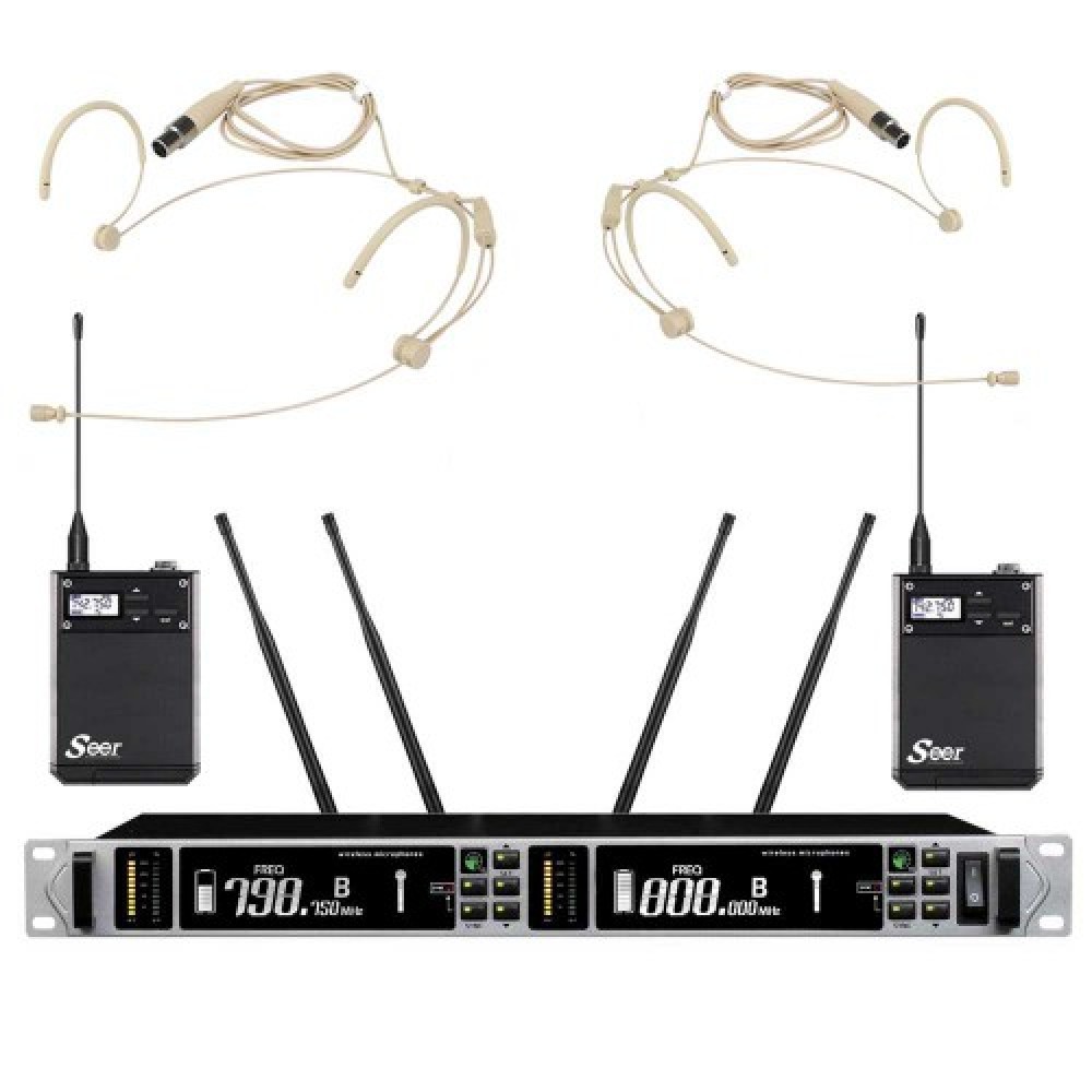 זוג מיקרופונים מדונה UHF מקצועי SEER IU-2066-IL HEAD