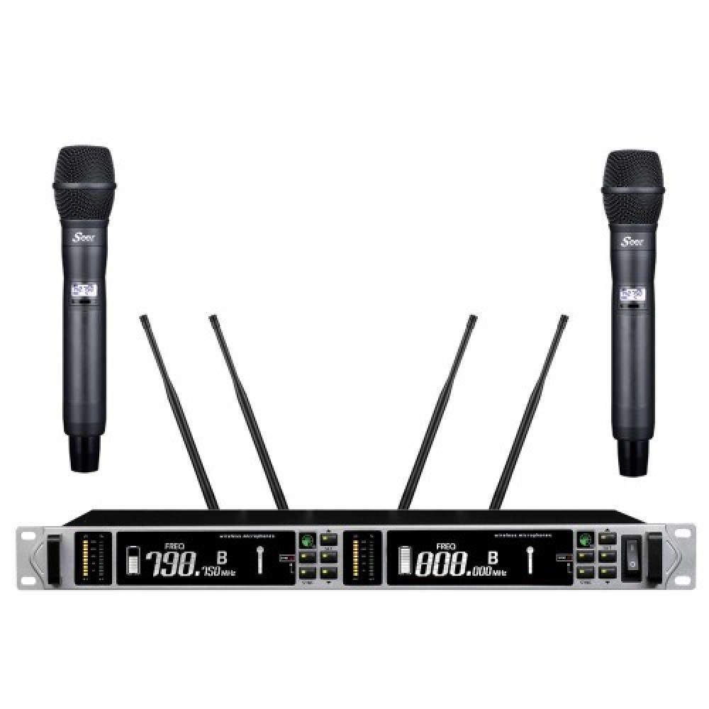זוג מיקרופונים UHF מקצועי SEER IU-2066-IL